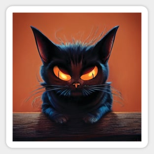 Halloween Black Cat Art Sticker